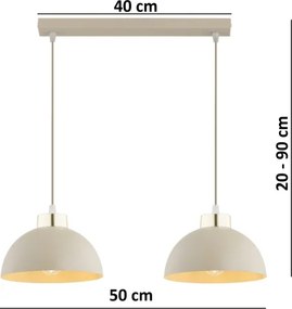 Brilagi - Kábeles csillár MOON 2xE27/60W/230V bézs/arany