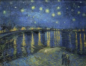 Reprodukció Csillagos éjszaka a Rhône felett, Vincent van Gogh