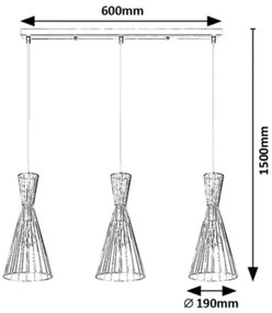 Rabalux 72006 - LEANDROS 3xE27/60W/230V függeszték kábellel