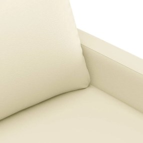 4 részes krémszínű műbőr ülőgarnitúra párnákkal