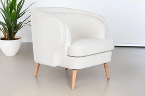 ROVER design bársony fotel - fehér
