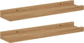 vidaXL Falpolc polcokkal tárolóval 2 pcs Barna 40 x 9 x 3 cm Faanyag