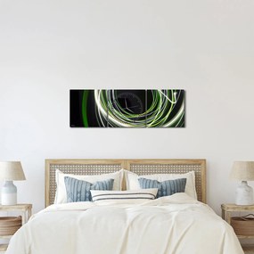 Kép zöld vonalak (órával) (90x30 cm)