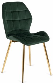 Krzesło LUCKY Zielone Welurowe
