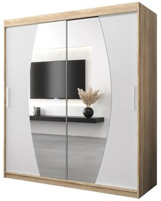 Ruhásszekrény 180 cm Eclipse (szonoma tölgy + matt fehér). 1063424