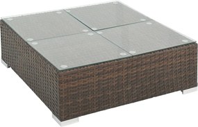 6-részes barna polyrattan kerti bútorszett párnákkal