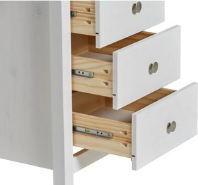 Fehér borovi fenyő magas komód 46x80 cm Berna – Marckeric