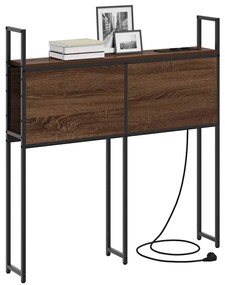 Tárolós Fejtámla Töltő Állomással barna tölgy 75 cm Faanyag