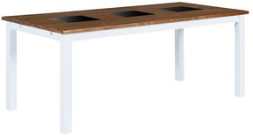 Asztal Riverton 493Barna, Fehér, 75x90x180cm, Közepes sűrűségű farostlemez, Közepes sűrűségű farostlemez