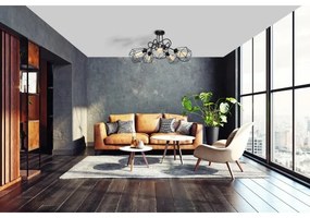 Felületre szerelhető csillár KARO 5xE27/15W/230V fekete