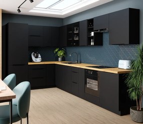 Alsó polcos szekrény, fekete, ARAKA/MENZO/SIBER 15 D OTW BB