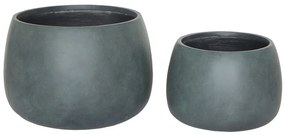 Stanbury edények, rostos agyag, fekete/zöld 2db