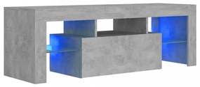 betonszürke TV-szekrény LED-lámpákkal 120 x 35 x 40 cm
