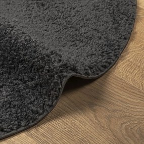 PAMPLONA antracit magas szálú bolyhos modern szőnyeg Ø 80 cm