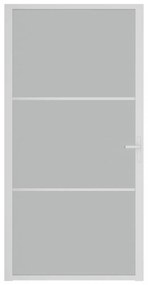 fehér matt üveg és alumínium beltéri ajtó 102,5 x 201,5 cm