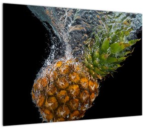 Ananász a vízben képe (üvegen) (70x50 cm)