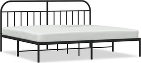 vidaXL fekete fém ágykeret fejtámlával 193 x 203 cm