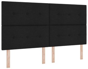 Boxspring ágy matraccal fekete szuper king szövet