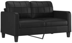 vidaXL 2 személyes fekete műbőr kanapé 140 cm