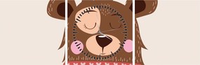 Kép - Teddy maci piros sállal (órával) (90x30 cm)