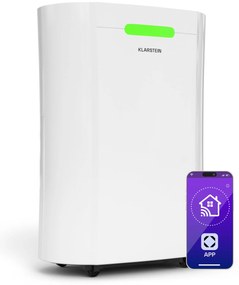 Klarstein AeroDry Smart 12 párátlanító, 12 l/nap, 18 m², páratartalom érzékelő, irányítás alkalmazás segítségével, 135 m³/h