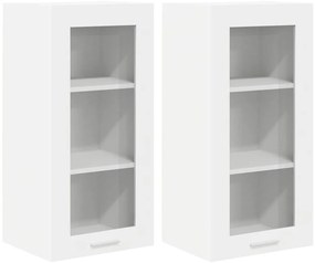 Függő szekrény ajtóval Riga 2 pcs Fehér 40 x 31 x 80 cm Faanyag