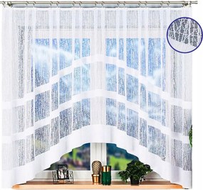 Rövid Jacquard Függöny 300x160 Csíkos Szoba Konyha Klasszikus Béka Fehér