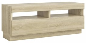 sonoma tölgy színű TV-szekrény LED-lámpákkal 100 x 35 x 40 cm