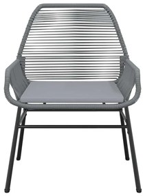 5 részes szürke polyrattan üveg kerti étkezőgarnitúra párnával
