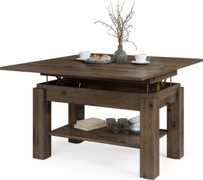 Mazzoni BRAWO Elegáns Dió - NYITHATÓ/MAGASÍTHATÓ DOHÁNYZÓASZTAL POLCCAL ÉTKEZŐASZTALKÉNT IS HASZNÁLHATÓ