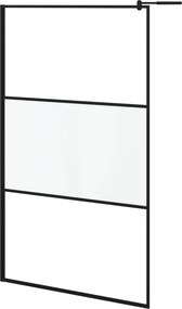 vidaXL fekete ESG tejüveg zuhanyfal küszöb nélküli zuhanyhoz 115x195cm