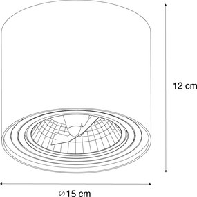 4 darabos modern fekete forgatható és dönthető mennyezeti spotlámpa készlet AR111 - Rondoo Up