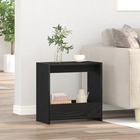 Oldalsó Asztal Fekete Tölgy 50x26x50 cm Műanyag Fa