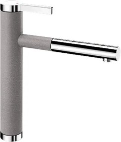 BLANCO LINEE-S Silgranit kihúzhatófejes mosogató csaptelep, króm/alumetál 518439
