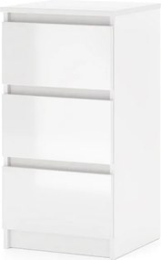SIMPLE Komoda 40 3S biały/biały połysk