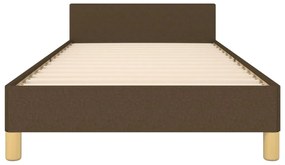 sötétbarna szövet ágykeret fejtámlával 80 x 200 cm