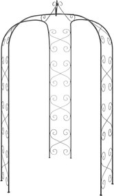 vidaXL fekete acél kerti boltív Ø180 x 255 cm