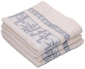 BAMBOO krém bambusz törölköző 50 x 90 cm, 70% bambusz szál | 30% pamut