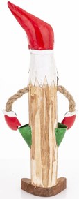 Mikulás figura fa, többszínű fém 31x12x5cm