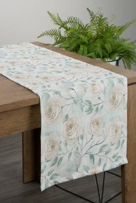 Flore tavaszi asztali futó Zöld/krémszín 40x180 cm