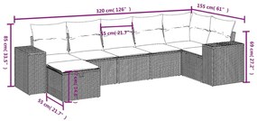 8 részes bézs polyrattan kerti ülőgarnitúra párnával