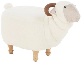 Puff kisbárány alakban, fehér/natúr, VISALI