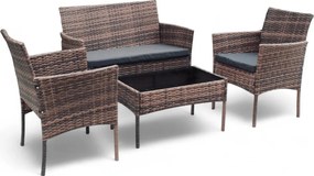 Elegáns rattan kerti kanapé szett asztallal