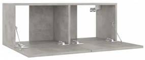 betonszürke szerelt fa TV-szekrény 80 x 30 x 30 cm