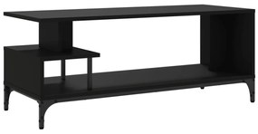 fekete szerelt fa/porszórt acél TV-szekrény 102 x 40 x 41 cm