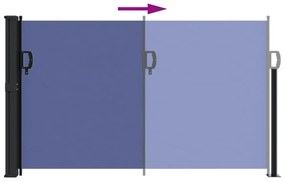 kék behúzható oldalsó napellenző 120 x 600 cm
