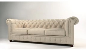 Krémszínű bársony kanapé 230 cm Cambridge – Ropez