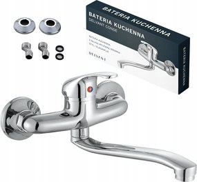 Konyhai Csaptelep Fali Csaptelep Mosogató Hosszú Kifolyócső Delvant Conse Króm