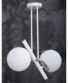 Fehér-ezüstszínű függőlámpa üveg búrával ø 15 cm Libra – Squid Lighting