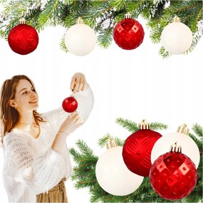 16 db-os karácsonyfadísz szett 6cm klasszikus piros, karácsonyfadíszek